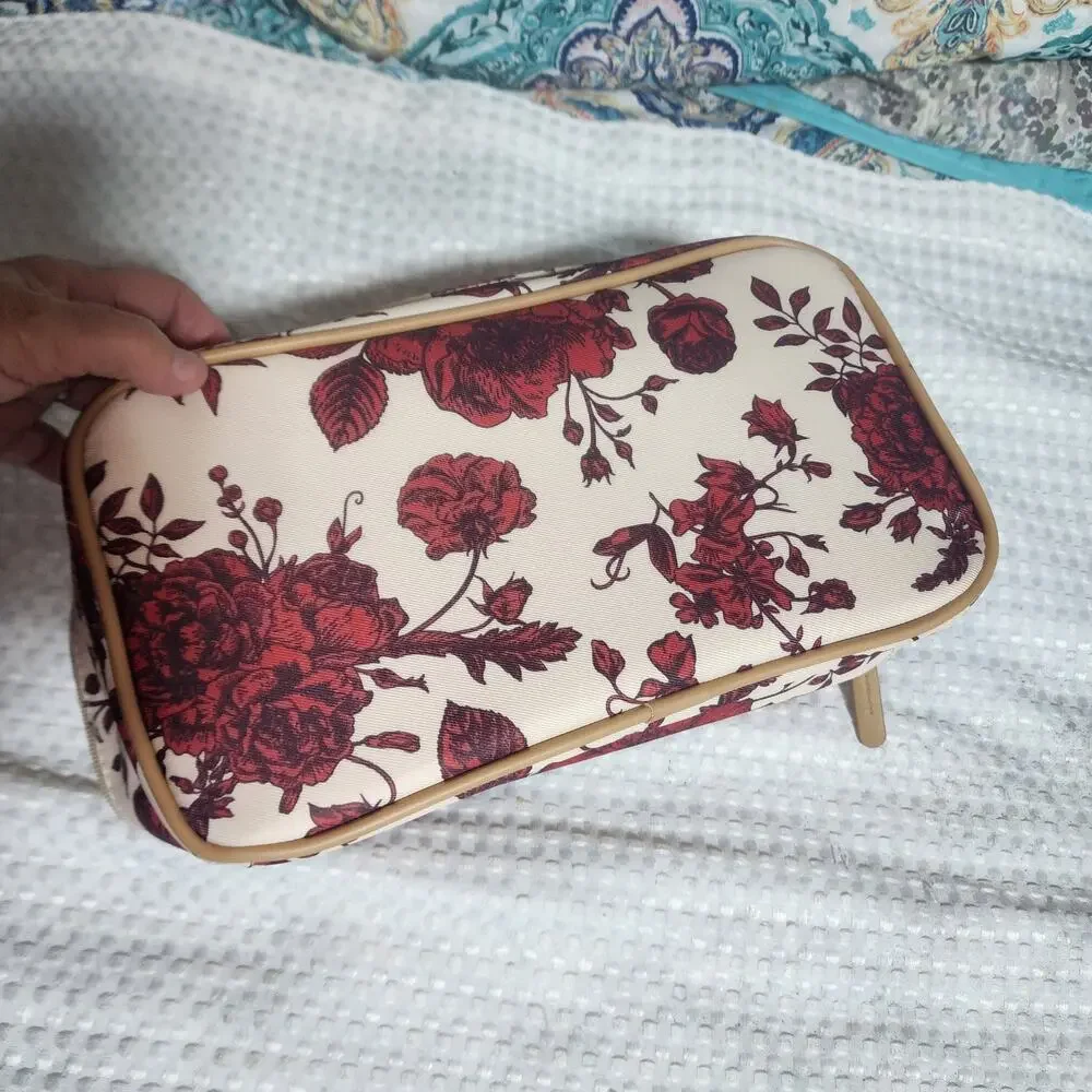 MARTHA STEWART EUC CARRY MAKEUP JEWELRY BOX BAG TRAVEL NAG